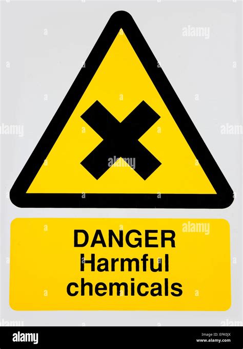 Warning sign - Danger Harmful Chemicals Stock Photo - Alamy