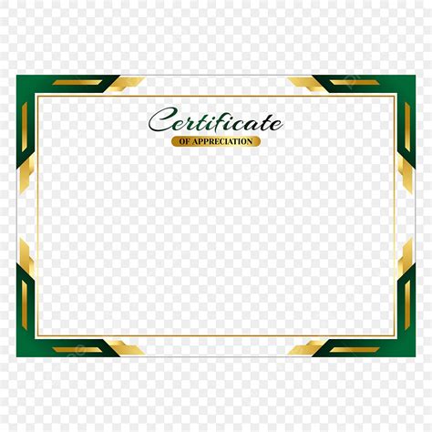 Green Gold Certificate Vector Art PNG, Stylish Certificate Border ...