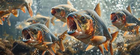 Premium Photo | Piranhas Feeding Frenzy Capturing the Scene Concept ...