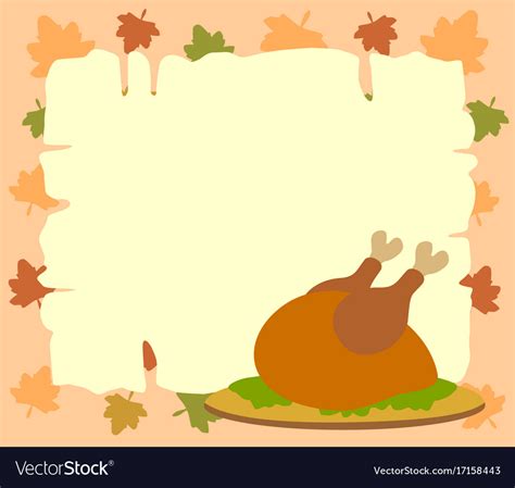 Thanksgiving background with cooked turkey Vector Image