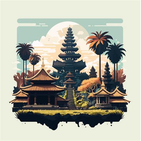 Premium Vector | Bali Hindu Temple Nyepi Silent Day Indonesia Island ...