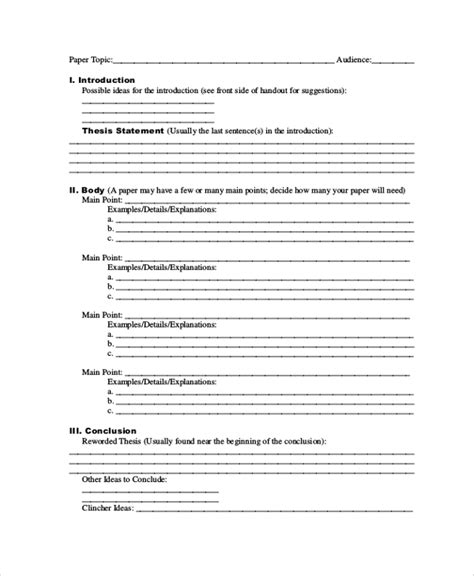 FREE 6+ Sample Research Paper Outline Templates in PDF | MS Word