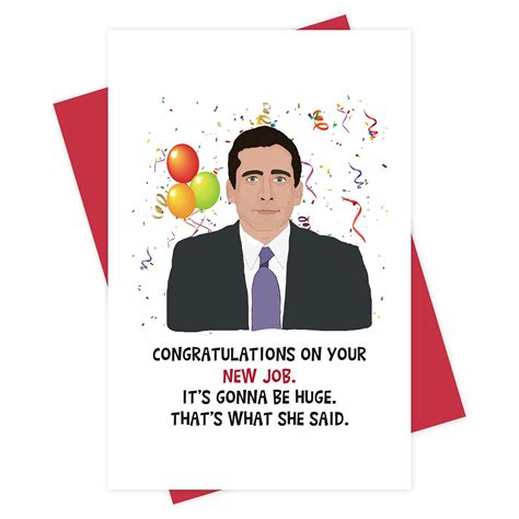 Buy Michael Scott New Job Card, Funny New Job Card, Congratulations on ...