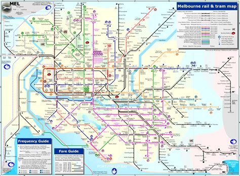 Melbourne Rail and Tram Map - Melbourne • mappery