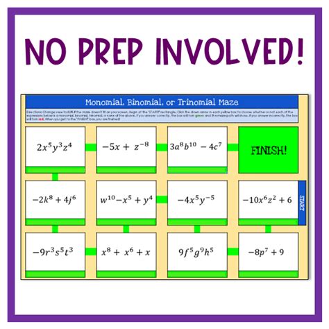 Monomials, Binomials, and Trinomials | CK-12 Foundation - Worksheets ...