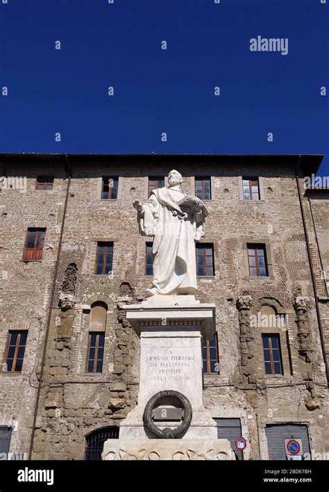 PALESTRINA, ITALY - FEBRUARY 20, 2020: statue of Renaissance musician ...