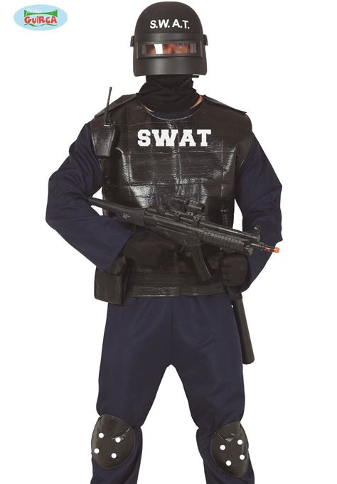 Mens SWAT Fancy Dress Costume Men's Armed Police Marksman Outfit fg | eBay