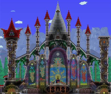 Terraria castle, Terraria house design, Terrarium base