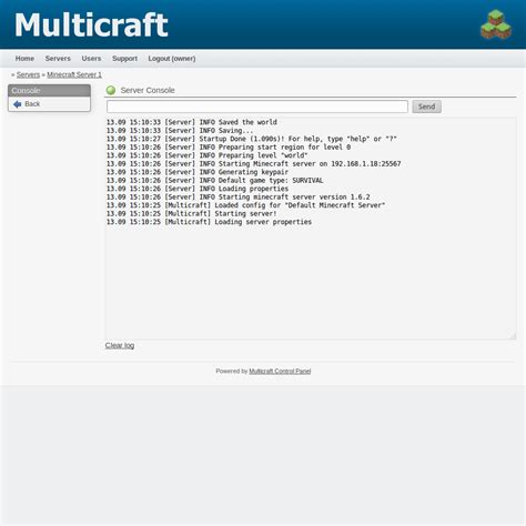 Minecraft Server Console – Telegraph