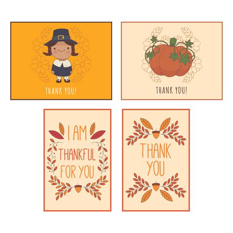 Thanksgiving Thank You Cards Free Printable