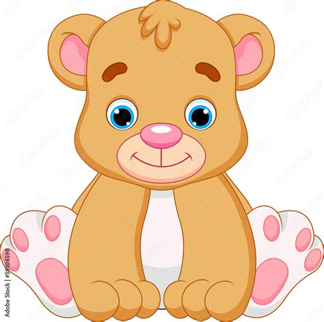 Cute baby bear cartoon Stock Vector | Adobe Stock