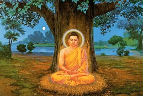 Anon. n.d., Buddha achieving enlightenment under the Bodhi Tree ...