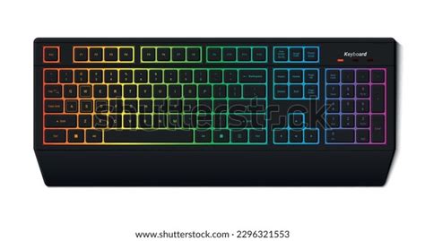 Gaming Computer Keyboard Neon Led Backlit Stock Vector (Royalty Free ...