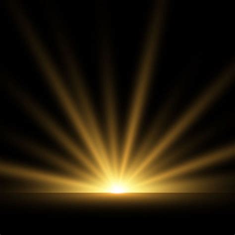 Golden Glowing Lights Effects Isolated on Transparent Background