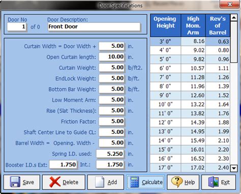 Torsion Spring Calculator for Rolling Doors – Sarotech Inc.