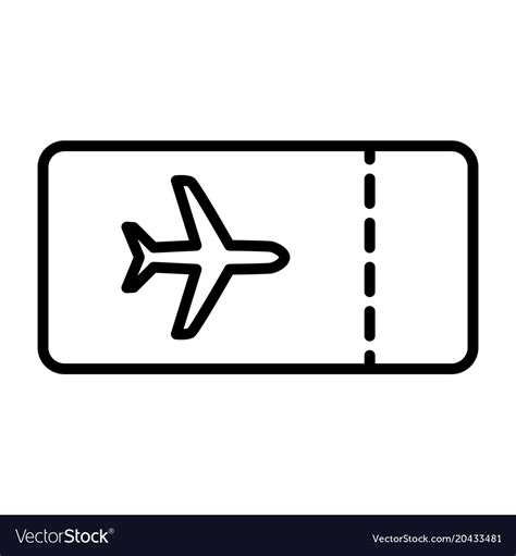 Plane ticket line icon simple minimal pictograph Vector Image