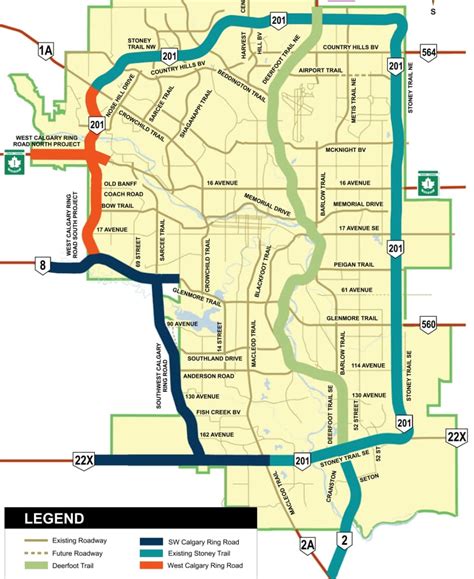 Calgary SW Ring Road Map