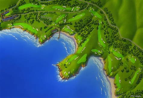 Pebble Beach Golf Course Painting by Robin Moline - Pixels