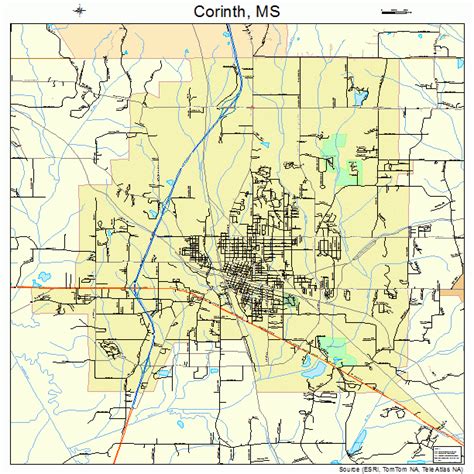 Corinth Mississippi Street Map 2815700