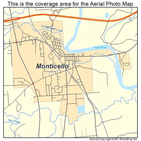 Aerial Photography Map of Monticello, MS Mississippi