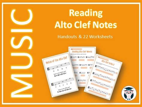 Reading Alto Clef Notes - Handouts, 22 Worksheets and Answer sheets ...