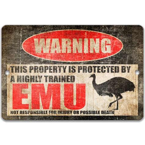 Emu Sign Funny Emu Gift Emu Decor Emu Lover Warning Sign | Etsy