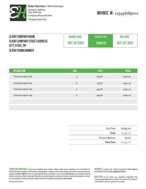 Microsoft Access Invoice Template - Printable Word Searches