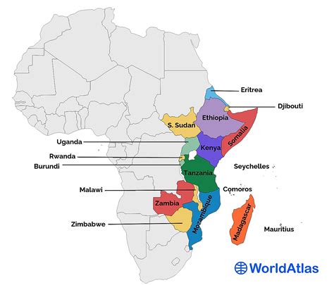 East African Countries - WorldAtlas