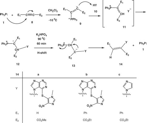 Scheme 2 Synthesis of N-vinyl imidazole derivatives 14 from acetylenic ...