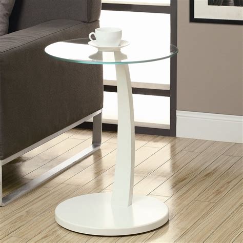 Shop Monarch Specialties White Glass Modern End Table at Lowes.com