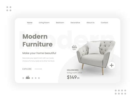 Modern Furniture - Web Design / Landing Page by quadcode on Dribbble