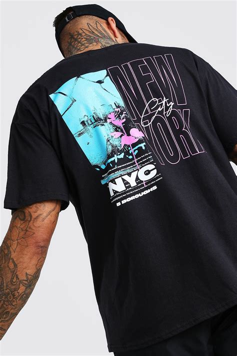 Oversized New York Back Print T-Shirt | Boohoo UK | Tee shirt designs ...