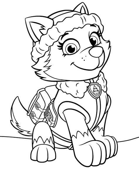 PAW Patrol Everest Coloring Page - Free Printable Coloring Pages for Kids