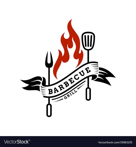 Barbecue grill logo template Royalty Free Vector Image