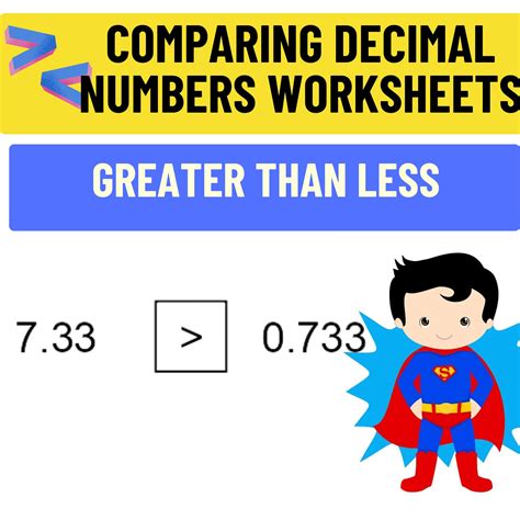 Greater Than Less Than - Comparing Decimal Numbers Worksheets | Made By ...