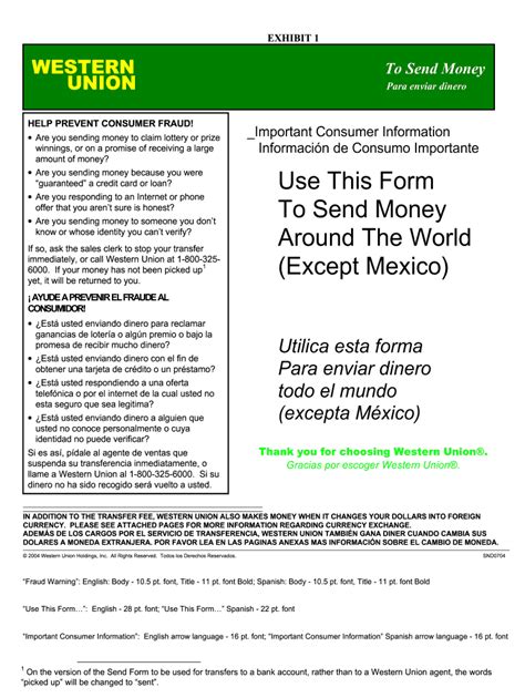 Western union form to send money international pdf: Fill out & sign ...