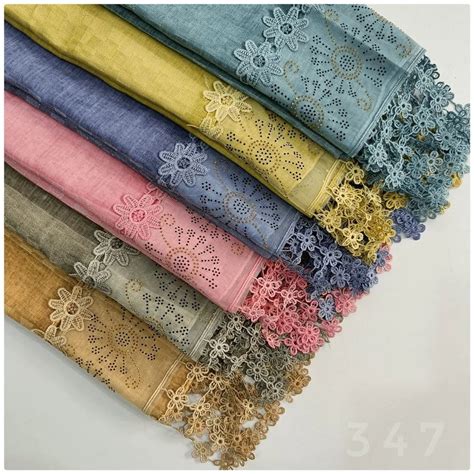 Women Party Wear Cotton Lace Islamic Hijab at Rs 165/piece in Chennai ...