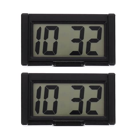 2 Sets Car Clock Dashboard Digital Clock Adhesive Mini Vehicle Clock ...