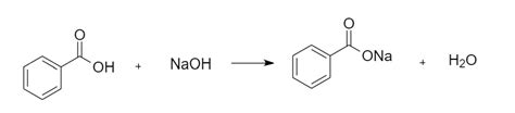 Draw the products of benzoic acid reacting with sodium hydro | Quizlet