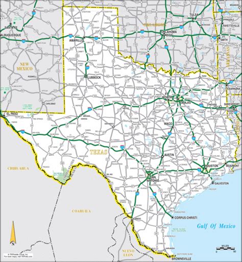 Texas Road Map - Texas • mappery