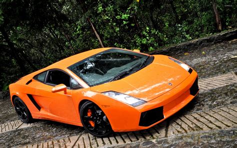 Orange Lamborghini Aventador on a country road wallpaper - Car ...