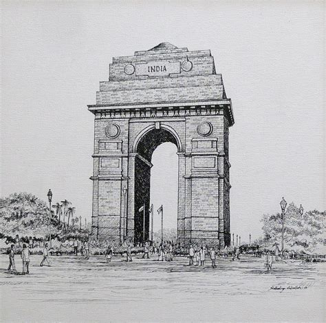 India Gate Sketch at PaintingValley.com | Explore collection of India ...