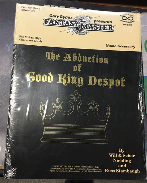 Abduction of Good King Despot New Infinities Gygax Shrink AD&D | eBay