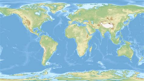 Elevation Map Of Earth