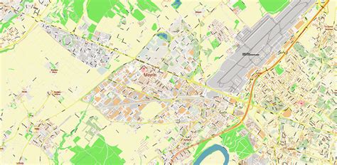 Meyrin Switzerland Vector Map high detailed All Roads Streets editable ...