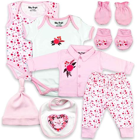 Baby Bright - Baby Bright Newborn Clothes for Girl 0 to 3 Months 8 pcs ...