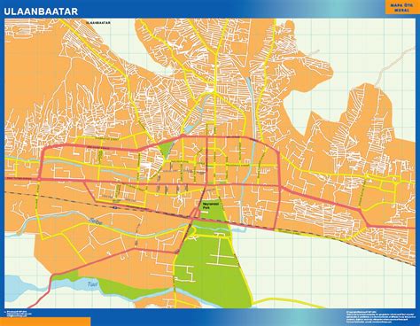 Ulaanbaatar laminated wall map | Wall maps of countries of the World