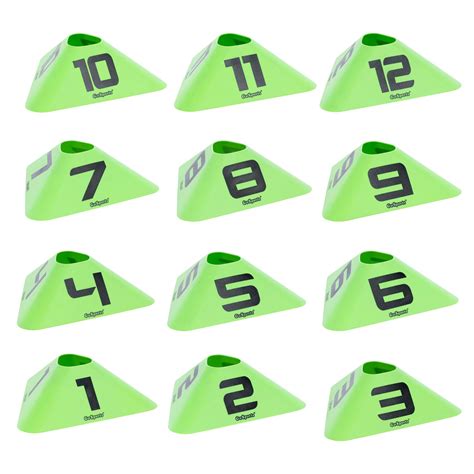 GoSports Modern Sports Cones - 12 Pack with Numbered Cones for Soccer ...