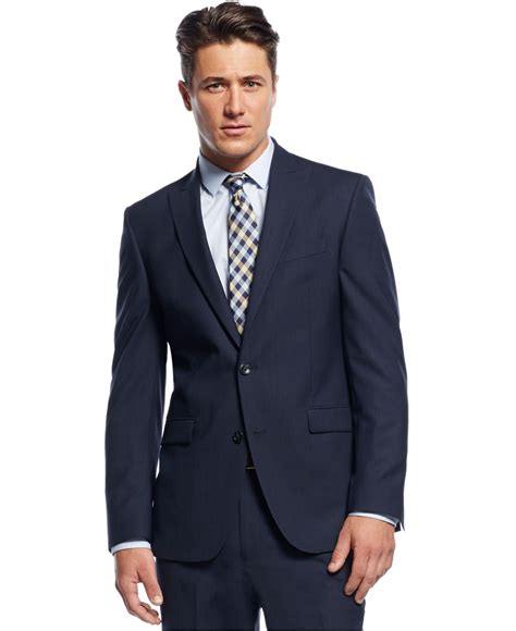 Lyst - Kenneth Cole Slim-fit Blue Pinstriped Suit in Blue for Men