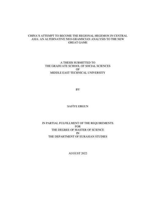 (PDF) China's Attempt to Become the Regional Hegemon in Central Asia ...